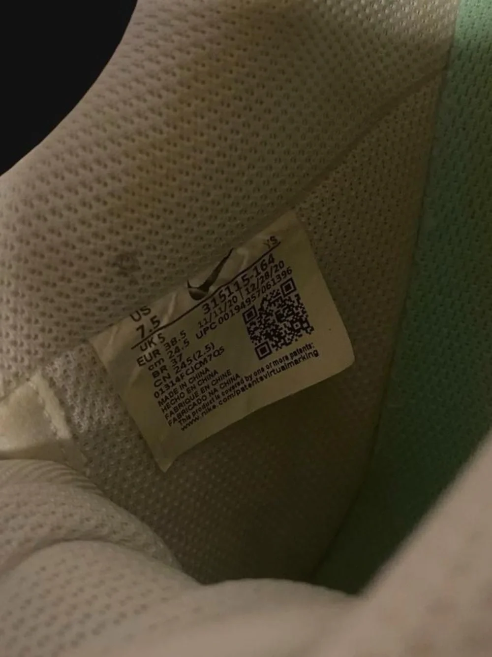 Nike Air Force 1 Low in Off-White with Green Swoosh